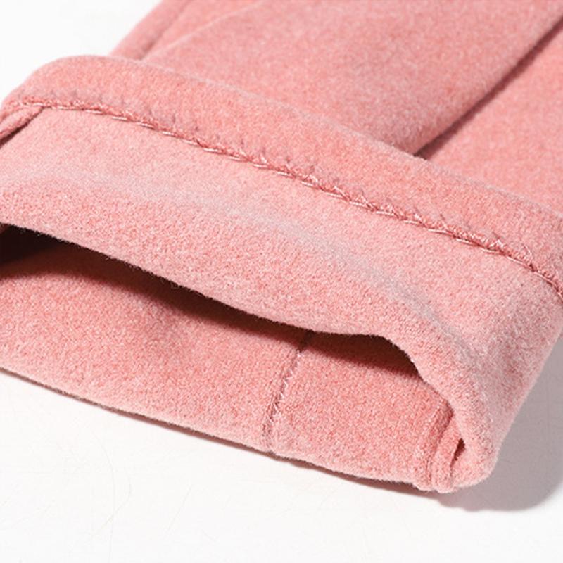 Damskie ciepłe rękawiczki z aksamitnymi, wiatroszczelnymi i antypoślizgowymi rękawiczkami do jazdy na świeżym powietrzu z ekranem dotykowym