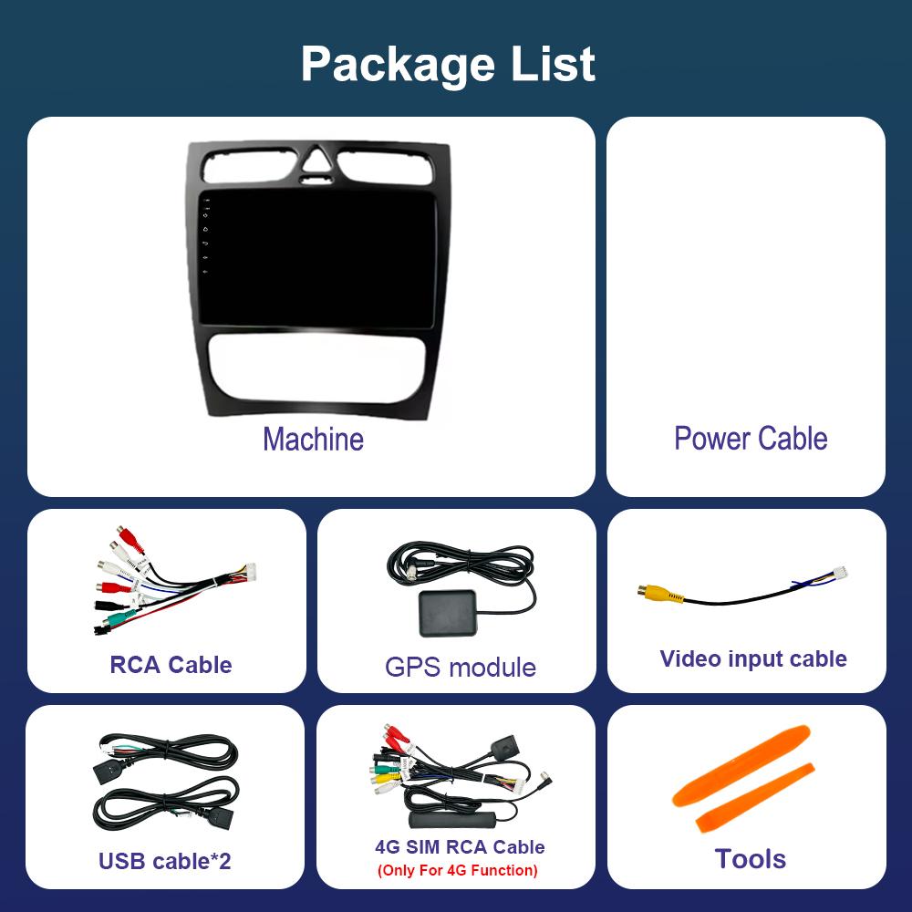 9 Inch for Mercedes Benz C Class CLK S203 W203 W209 A209 2000 - 2005 Car Video Multimedia Player GPS 2.5D Screen Android System