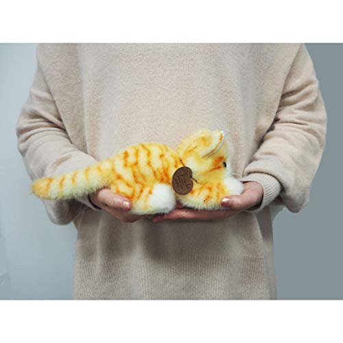 Sanei Boeki Graceful Reproduction Kitten Miya Gold Crawling Plush Toy, 9cm Tall, Made in Japan