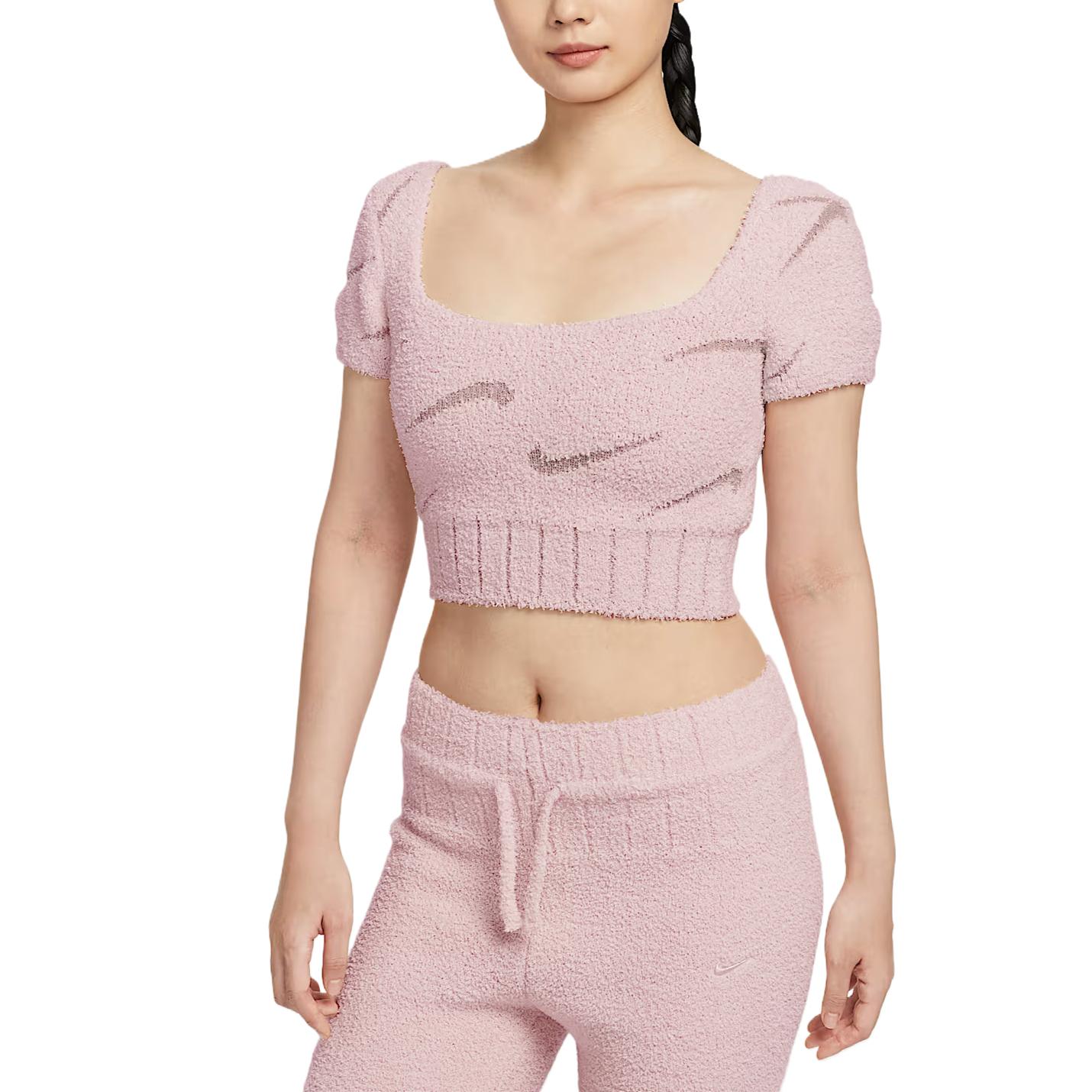 Nike Women s Sportswear Phoenix Bouclé Short-Sleeve Crop Top HV2771-667 S