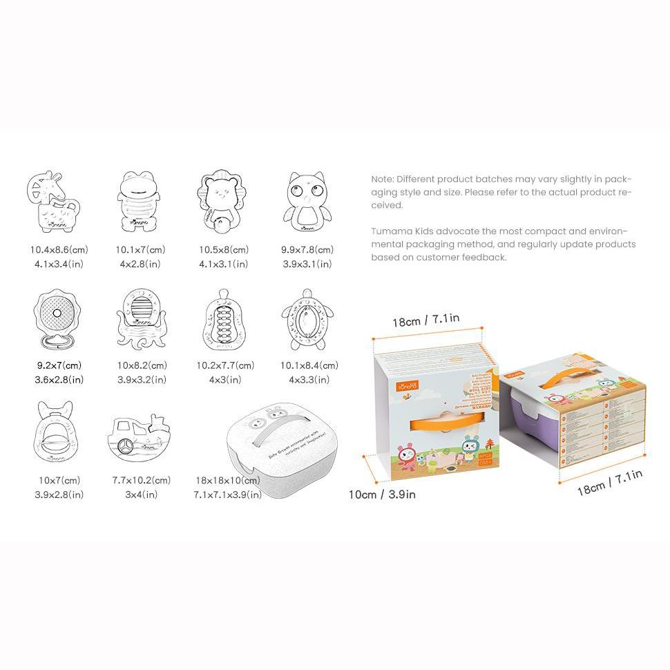 10 Pack Baby Rattle Toys with Storage Box,Infant Grab and Spin Rattles, Early Educational Toys for Newborn Baby Gifts 3, 6, 9,12 Months Girls and Boys