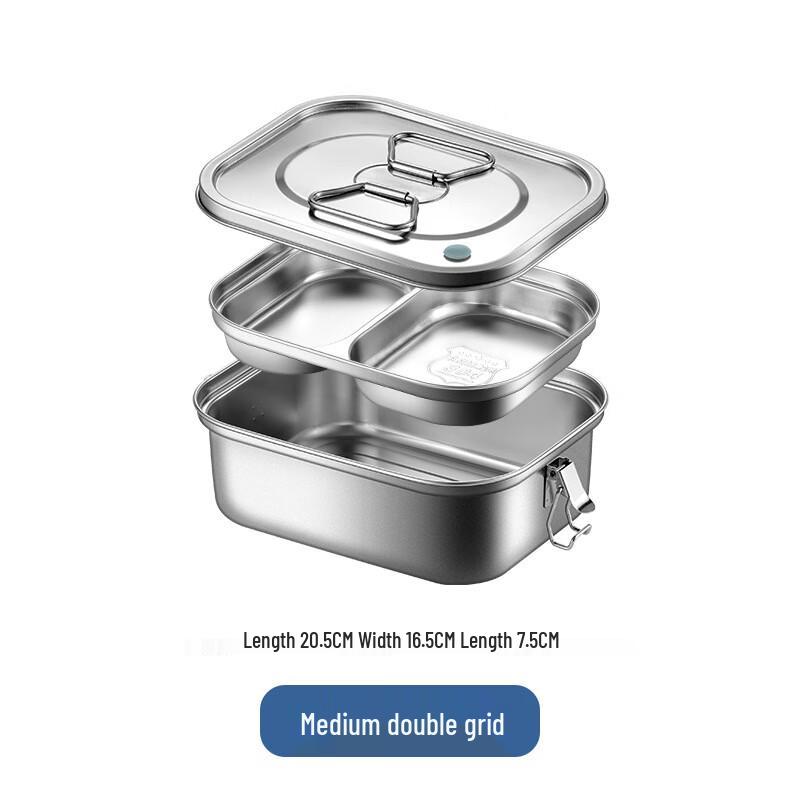 304 Stainless Steel Double-Layer Portable Lunch Box 20cm