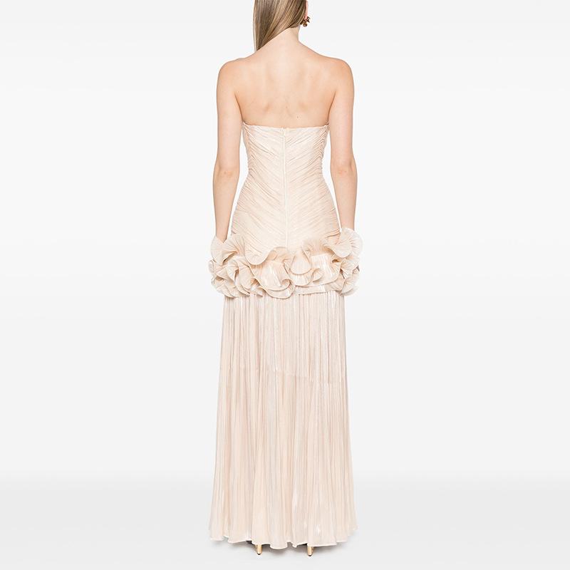 Ärmelloses Hochtaillen-Temperament-Schlauchtop mit plissiertem Abendkleid