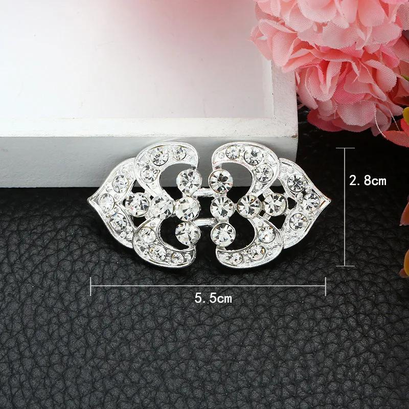 1 Pair Connectors Clasps Rhinestone Buckle Metal Button Waist Extender Hooks Eyes Clasps Fastener for Clothes