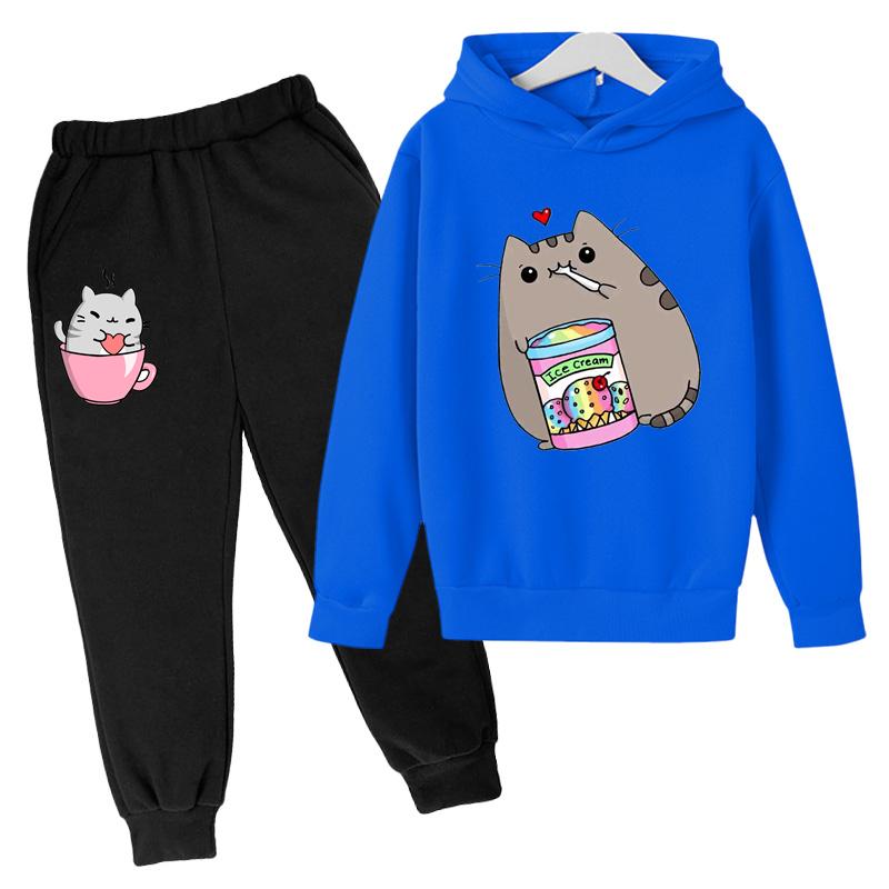 Cute Nutella Cat Cartoon Print Hoodie Kids Clothes Funny Sweatshirt For Girls/boys Harajuku Kawaii Winter Children Clothing