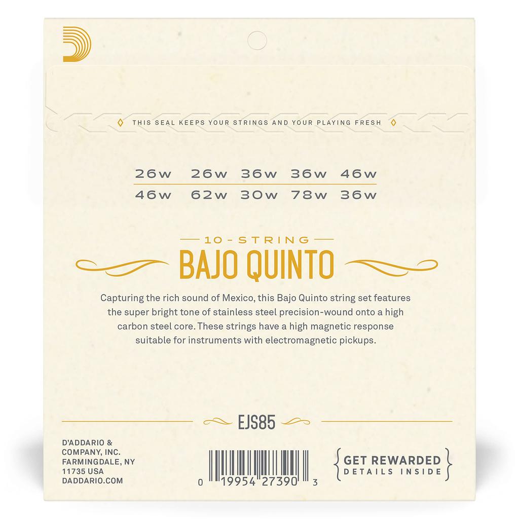 Bajo Quinto Strings Stainless Steel EJS85 D'Addario []