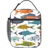Bunte Fisch-Brotdose für Kinder Mädchen Jungen Frauen Erwachsene, Isolierte Niedliche Lunchtasche, Polyester-Kühltasche Handtaschen-Etui