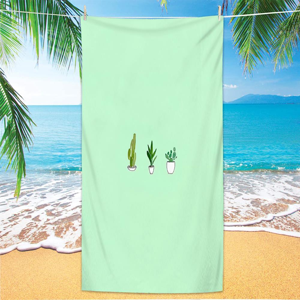 Microfiber Green Floral Sand Free Beach Towels Quick-Dry Palm Leaves Mandala Summer Swimming Pool Bath Towel for Adult Travel