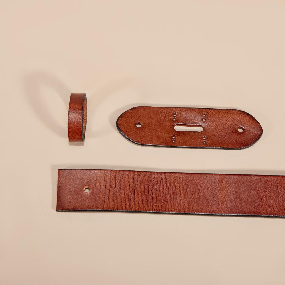 First Layer Tree Paste Leather Cowhide Belt Strip Men'S Genuine Leather Without Button Head Lead Ring Belt