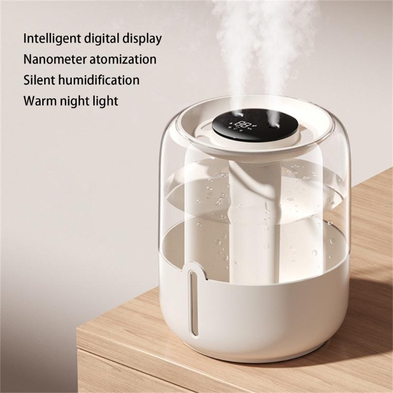 USB Doppel-Sprüh 6,8L Luftbefeuchter mit Nachtlicht Schlafzimmer ätherisches Öl Diffusor Hochkapazitäts Kaltnebelgenerator