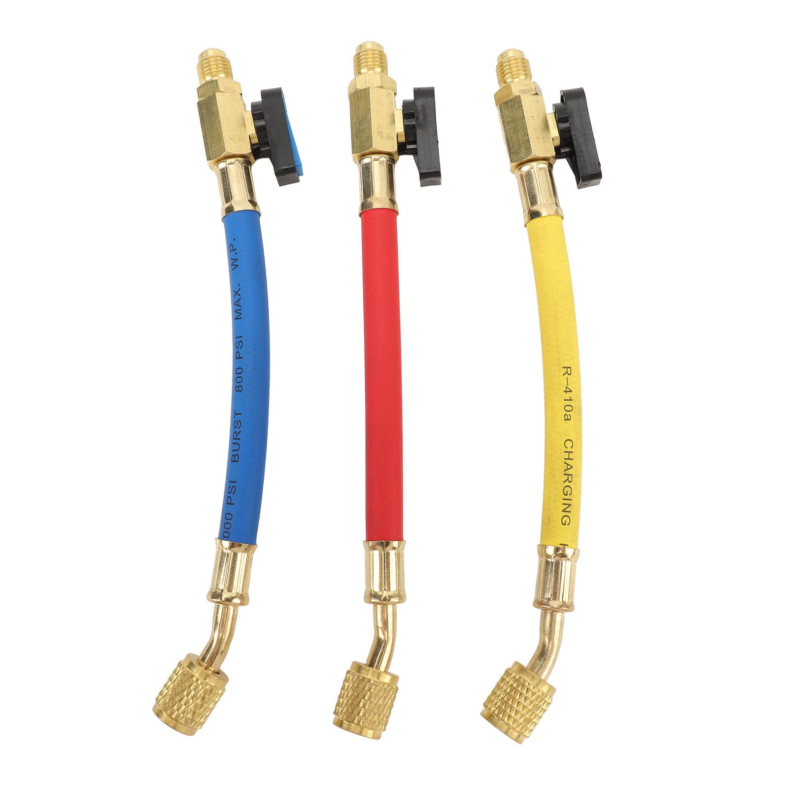 R134A R410A R22 R12 Tubi di Carica Set Tubi di Carica Refrigerazione con Valvola a Sfera Codificati a Colori per Manutenzione HVAC AC