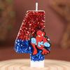 Number 1 Glitter Birthday Candle with Cartoon Character Design for Cake Decoration Children Baking Party Supplies