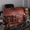Men's Dark Brown Vintage Leather Messenger Bag Shoulder Laptop Briefcase