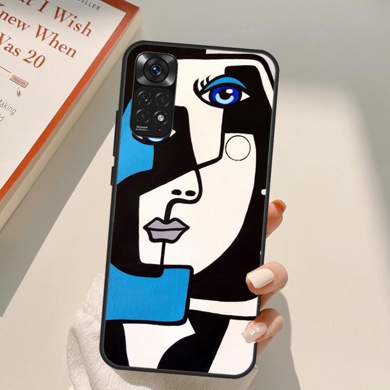 Abstract Portrait Art Painting Case For Xiaomi Redmi Note 11 10 Pro 8 9 9S 10S 11S 9A 9C 10A 10C K40 K50 Gaming Cover
