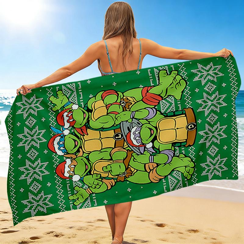 1Pc Turtles Christmas Sweaters Beach Towel, Quick Dry, Multi-Use for Beach Pool Gym Yoga Home Travel, Christmas, Halloween, Xmas Gift M92982