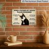 2D Flat 1pc "Cat House Rules" Funny Sign Decorative Sign & Plague - Aluminum Wall Decor - 11.8*7.9in | Perfect for Home & Yard Decor, Ideal Gift for