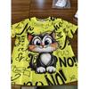 XL-7XL Plus Size Women's Men Cartoon Cat Casual 3D Print Loose V Neck Short Sleeved T-shirt Top