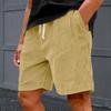 Men's Casual Shorts - Elastic Waist, Loose Corduroy, Trendy Multi-Pocket Shorts