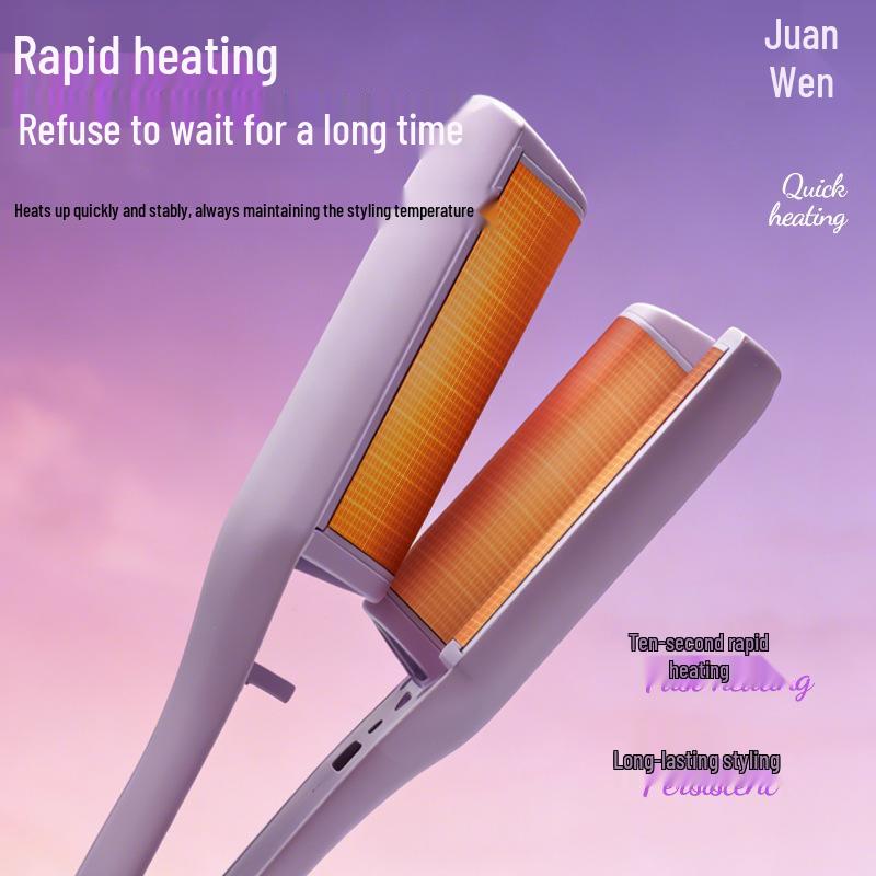 French Egg Roll Curling Iron: Water Wave & Big Curl Crimper with Negative Ion Technology