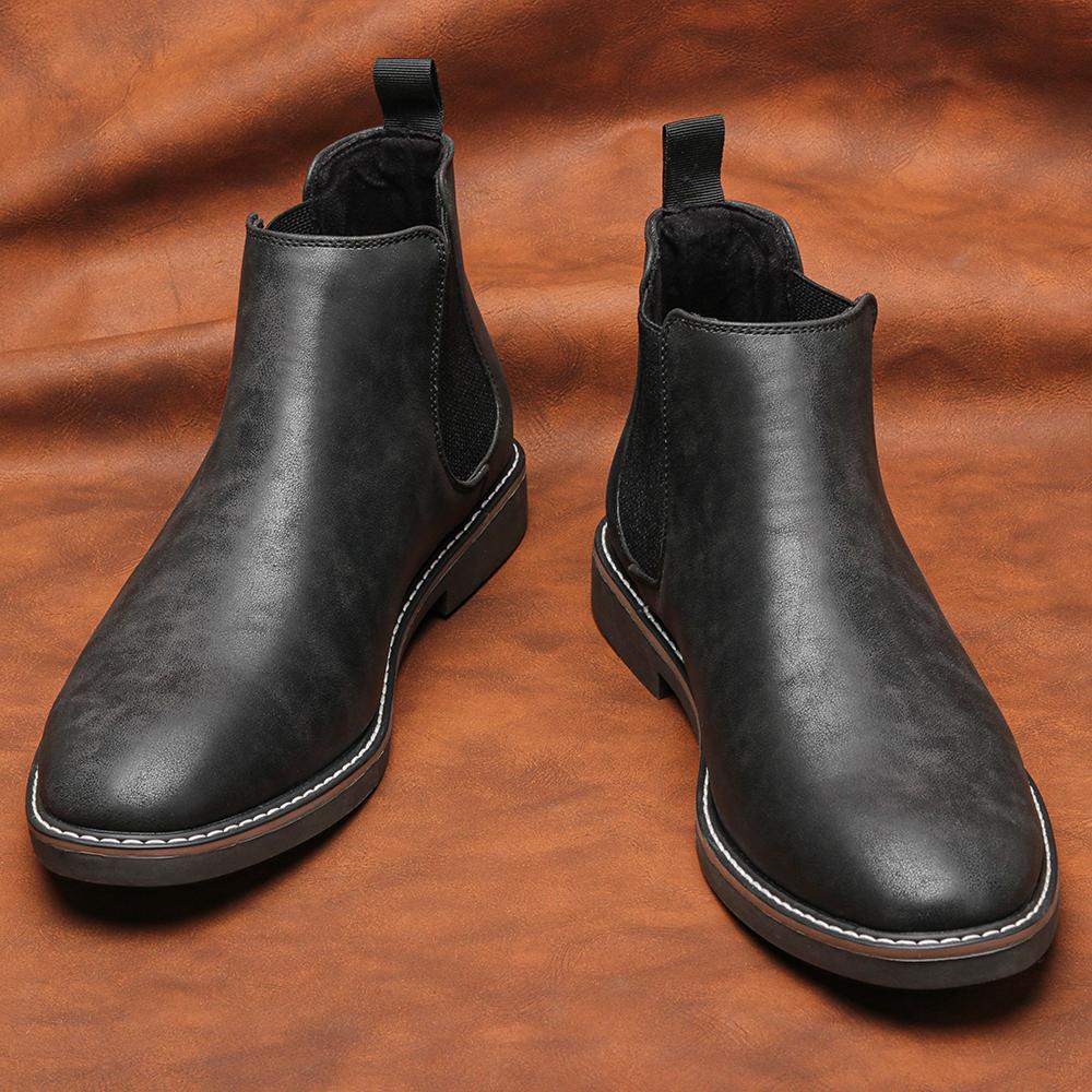 Chelsea Boots Men Retro Brand 2026 Casual Comfortable Fashion Boots Leather