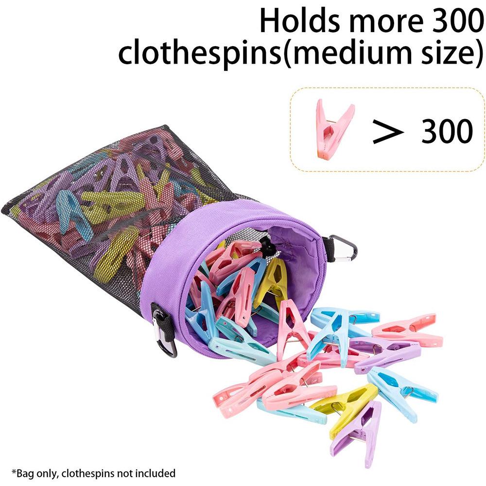 Hanging Mesh Clothes Clip Storage Bag for Outdoor Use and Dorms