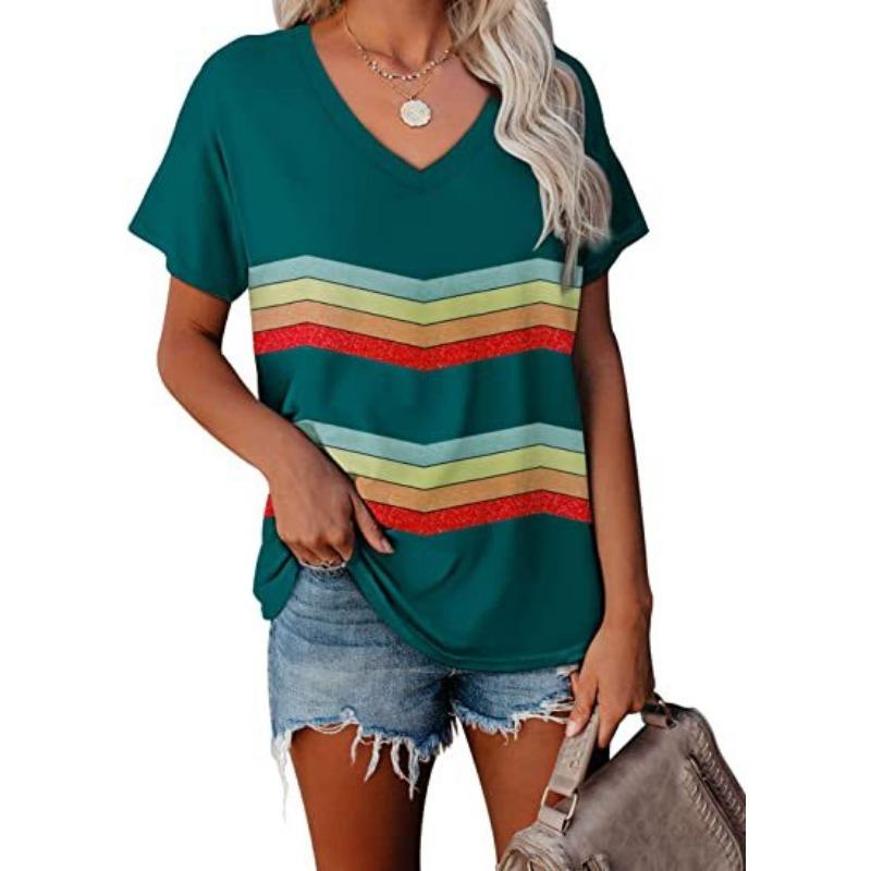 Summer 3D Loose Short Sleeved T-shirt, Women's Graffiti Printed Casual Versatile Top T-shirt