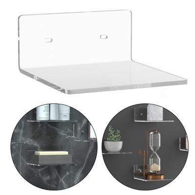 Set of 2 Acrylic Floating Shelves Modern Home Organization Multifunctional Wall Mounted Shellf for Small Spaces