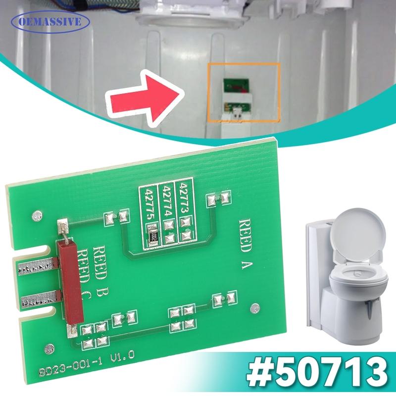 Toilet Waste Level Indicator Repair Kit For Thetford SC250 C250 Includes Flushing Reed Switch Circuit Board Sensor 50713 50709