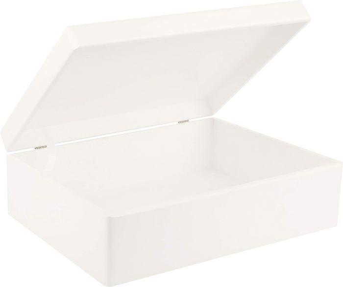 Boîte de Rangement en Bois - CREATIVE DECO - 40 x 30 x 14 cm - Avec Couvercle - Naturel - Mixte