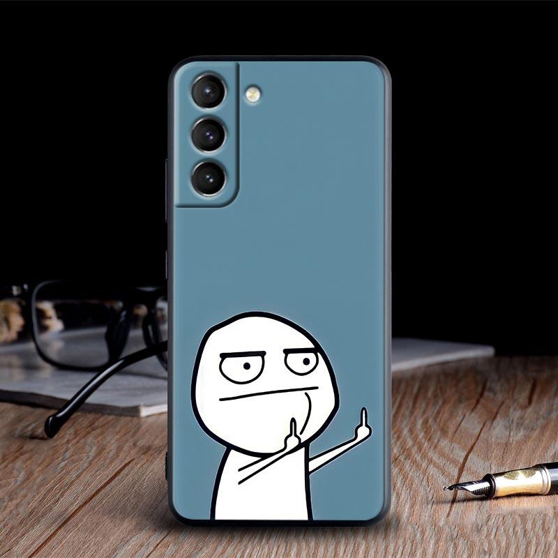 Funny Man Middle Finger Silicone Case For Samsung Galaxy S23 Ultra S24 5G S21 S20 FE Cover For Galaxy S22 S23 S24 S10 Plus Cases