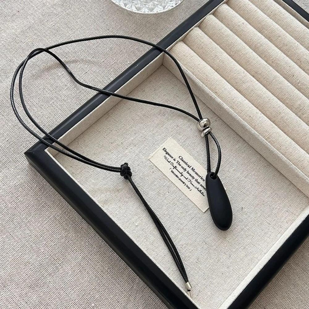 Water Drop Shaped Drop Shaped Necklace Metal Long Clavicle Chain Simple Long Necklace  Outdoor