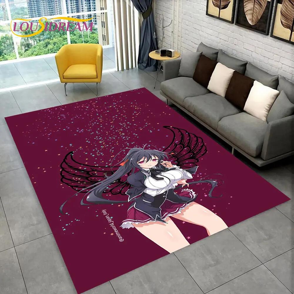 Alfombra Sexy Anime High School D×D, Alfombra para el Hogar Sala de Estar Dormitorio Sofá Felpudo Decoración, Alfombra de Juego Antideslizante 3D para Niños