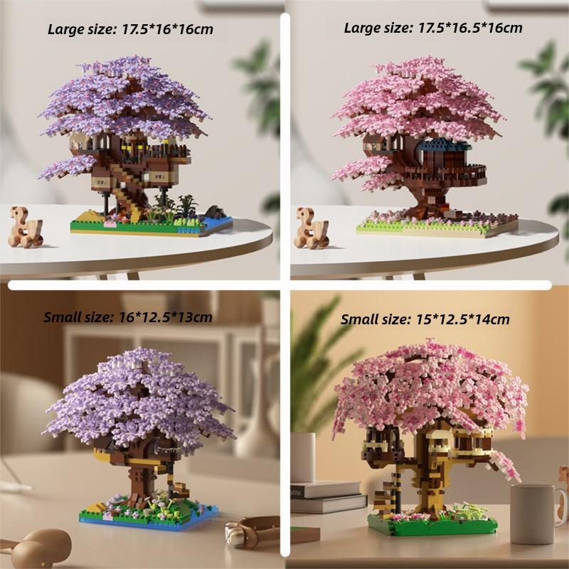 Kit de construcție copac înflorit cu cireși DIY Cadouri cu particule micro Seturi de construcție copac bonsai cireș Seturi model casuță în copac Sakura