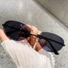 Y2k Metal Oval Sunglasses With Rainbow Silver Lenses For Streetwear And Party Fashion