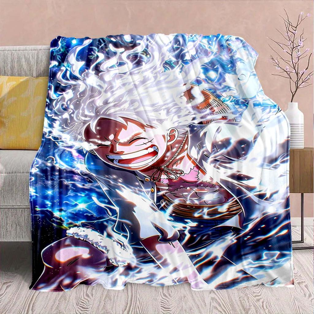One Piece Anime Flaneldecke - Weich Warm Perfekt für Sofa, Bettwäsche Camping Reisen Büro Heimdekoration -QJY