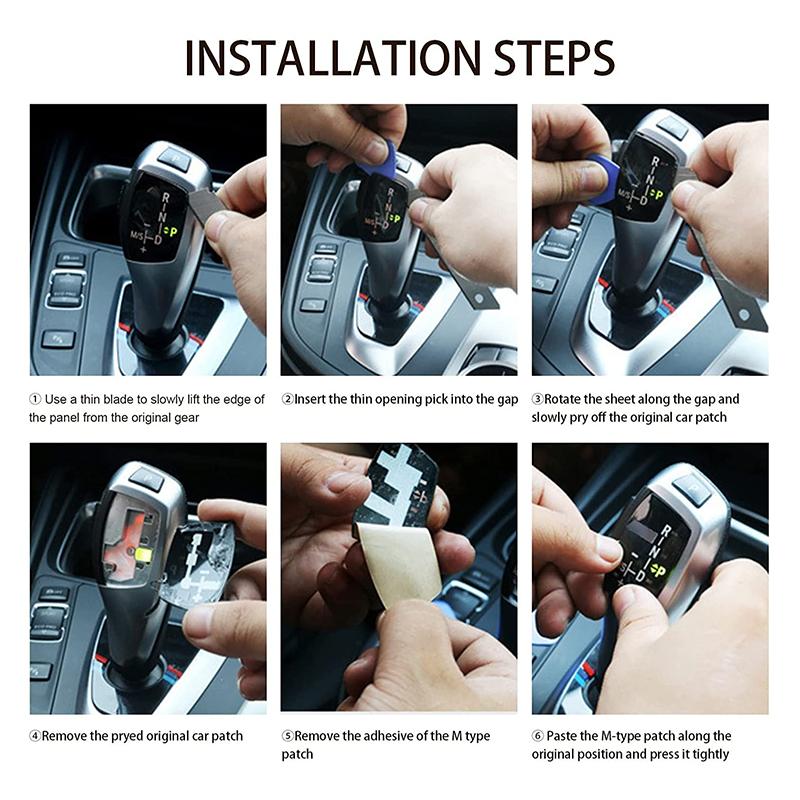 Car Gear Shift Knob Panel Cover For BMW 1 2 3 4 5 7Series F01 F02 X1 X3 X5 X6 M3 M5 F30 F32 F48 Interior Modificatio With Logo