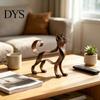 Vintage Metal Table Statues Hollow Cat Figurine, Retro Silhouette Art Sculpture, Rustic Small Mantel Decor Statue for Home Living Room Desktop