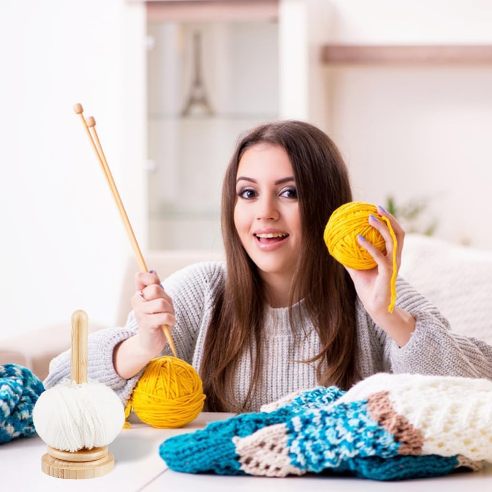 DICOSMETIC Wood Yarn Holder for Crocheting Moccasin Yarn Holder for Knitting Crochet Yarn Holder Yarn Ball Holder Knitting Yarn Holder Yarn Holder