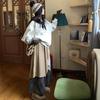 Spring Women New Skirts Plaid Loose Elastic Waist Pleated Elegant Long Skirts