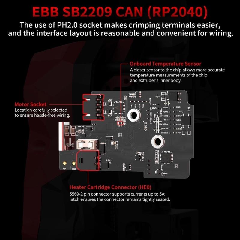 EBB SB2209 (RP2040) Πλακέτα CAN Για n StealthBurner 3D Εκτυπωτή Hotend Klipper Canbus Κεφαλή Εξωθητήρα Εργαλείο Max31865 Προσαρμογέας