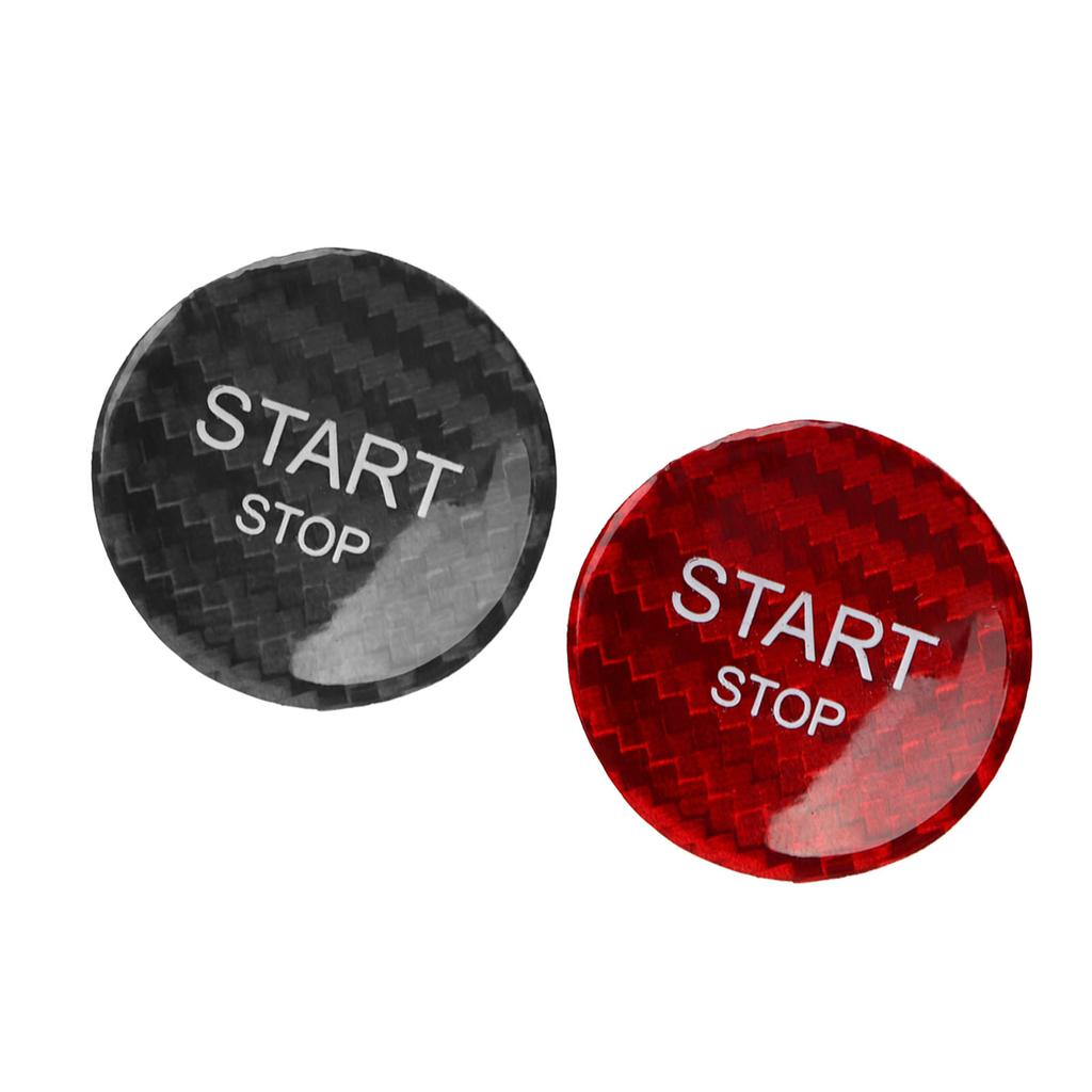 Engine Start Stop Button Switch Cover Carbon Fiber Ignition Starter Switch Sticker Replacement for P