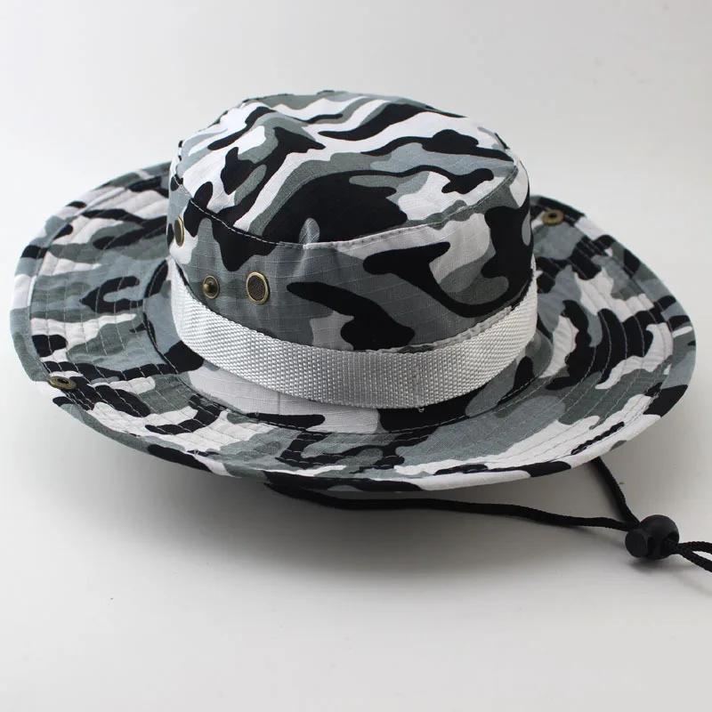 Camouflage Tactical Cap Boonie Bucket Hat Caps Camo Men Outdoor Sports Sun Bucket Cap Fishing Hiking Hunting Hats