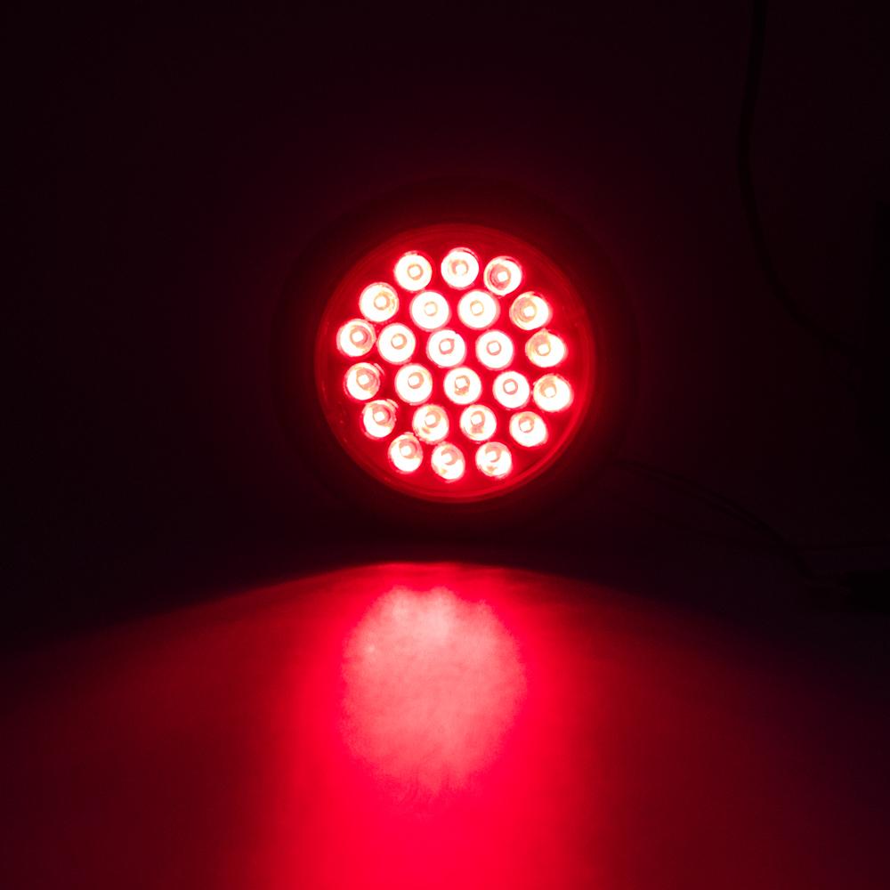 1 Set 12V 24V 24 Round LED Rear Tail Light Brake Stop Side Marker Warning Indicator Reflector Truck Trailer Red Yellow White