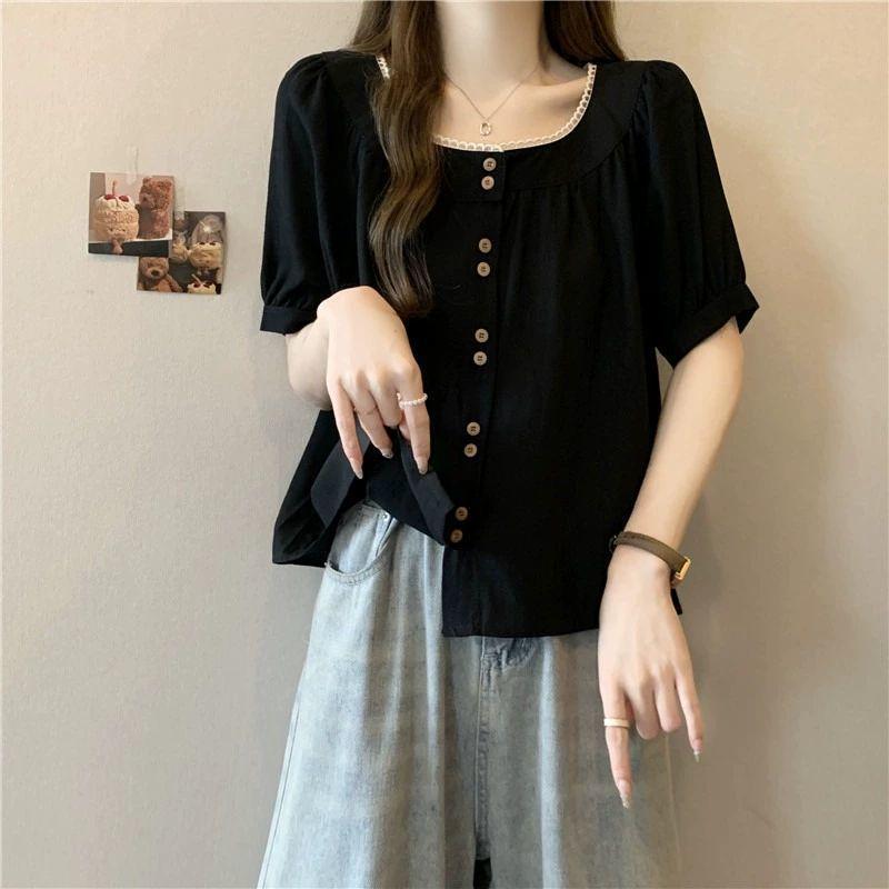 2025 Summer Gentle Fashion Plus Size Lace Short-Sleeve Top for Women
