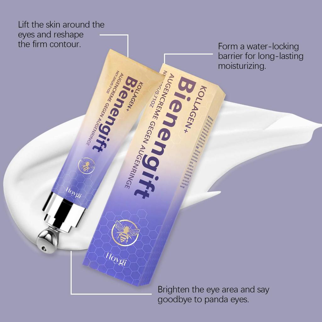 Bee Venom Firming Eye Cream Collagen Reduce Puffiness & Dark Circles Fades Fine Lines Eye Cream Brightening Eye Care Skincare