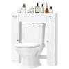 Toilet Unit, 2 Cupboards, Pull-Out Drawer, Toilet Paper Holder, Adjustable Shelves, White