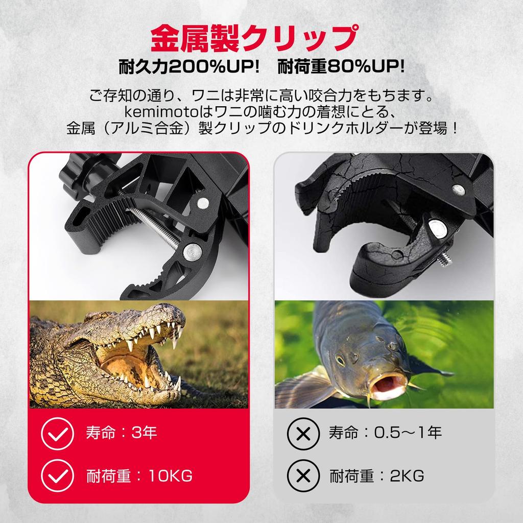 Version Metal KEMIMOTO Drink Holder for Bottle Plastic Bottle Holders with Alligator Cup Rotation Size Suitable for Baby Golf Easy to Handlebar