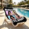 Billie Eilish Print Beach Towel Design, Soft, Lightweight. for Home Bathroom, Spa, Pool, Yoga, Surfing, Camping, Gift for Family, Friend