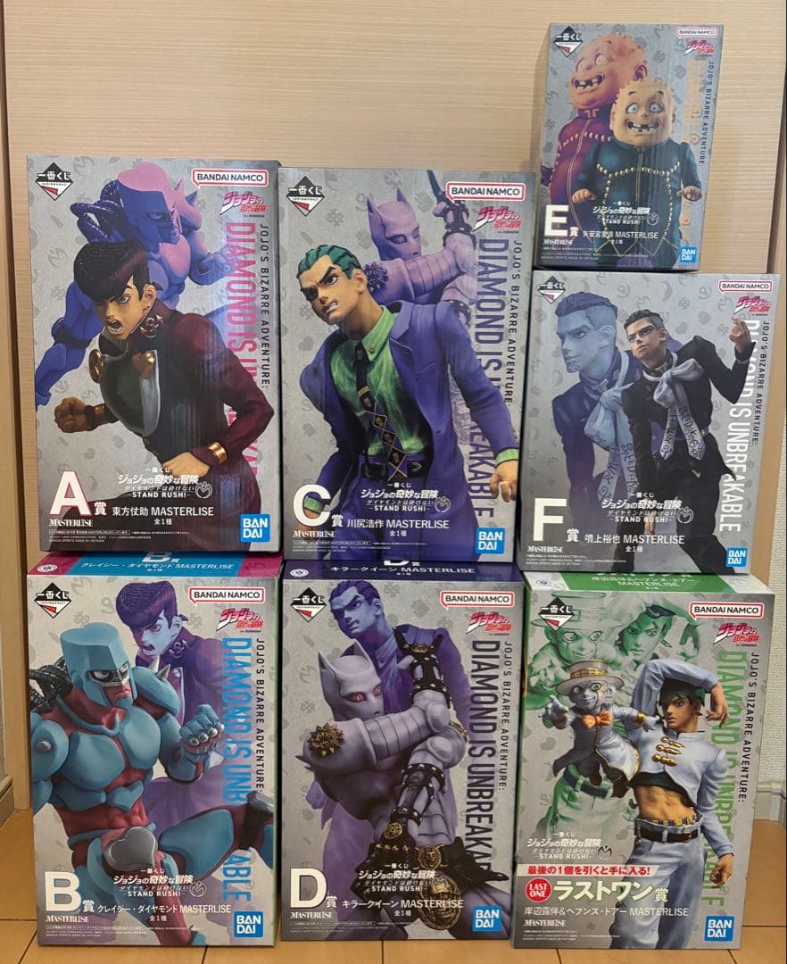 One Piece Lottery JoJos Bizarre Adventure Diamond is Unbreakable Figure Complete Set 7 Figures