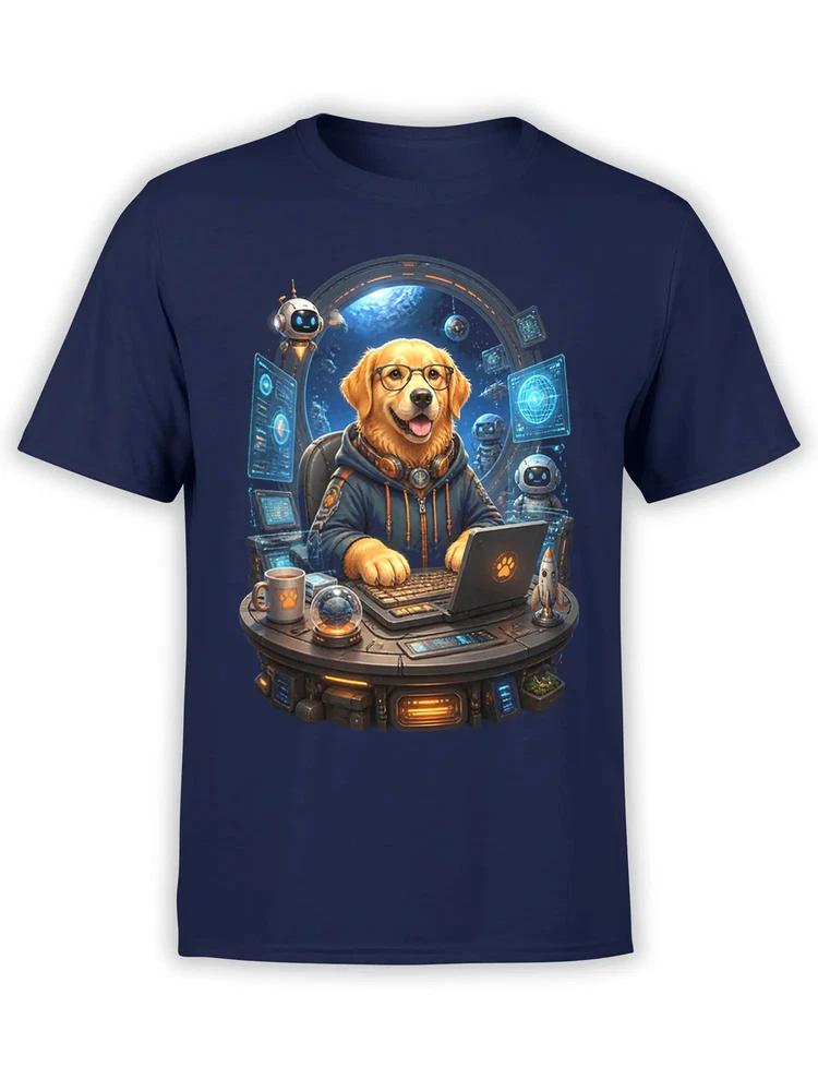Space Coder Dog TShirt Unisex S